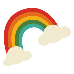 Nuvens planas de arco-íris fofo Desenho PNG Transparent PNG