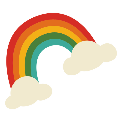 Cute rainbow flat clouds PNG Design