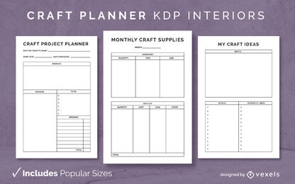 Craft projects planner Diary Design Template KDP