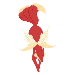 Red fairy fox facing down PNG Design Transparent PNG