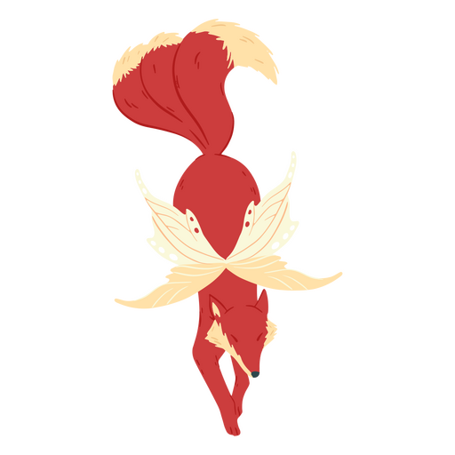 Red fairy fox facing down PNG Design