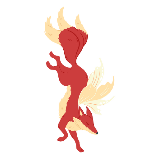 Rotfuchs mit fallenden Flügeln PNG-Design