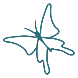 Trazo de mariposa azul Diseño PNG