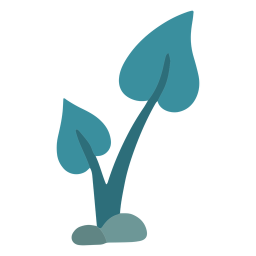 Icono de naturaleza de hojas azules Diseño PNG