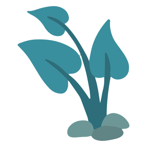 Blaues Blatt Natur-Symbol PNG-Design
