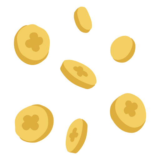 monedas de oro cayendo Diseño PNG