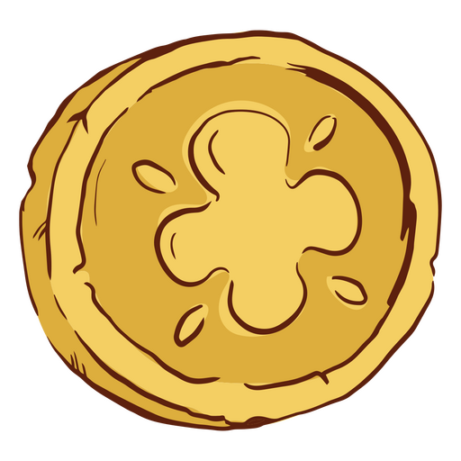 Gold clover coin PNG Design