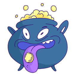 Carácter de olla de oro azul Diseño PNG