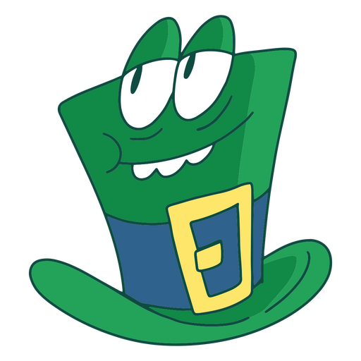 Green hat with eyes character