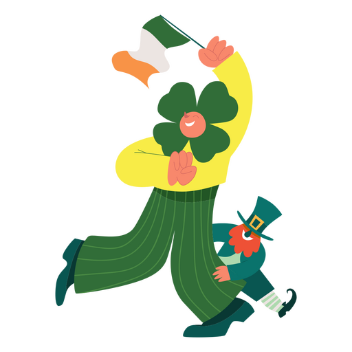 St patricks flat characters PNG Design