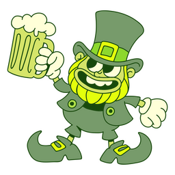 Elf dibujos animados retro st patricks Diseño PNG