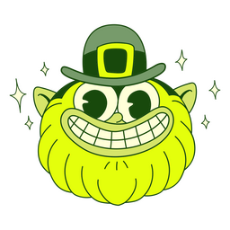 Elf Gesicht Retro Cartoon St. Patricks PNG-Design