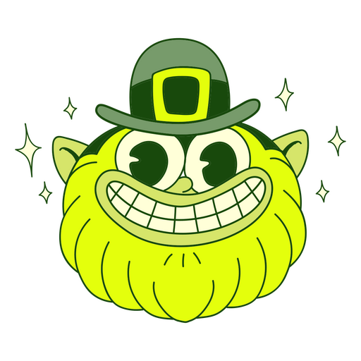 Cara de elfo cartoon retrô st patricks Desenho PNG