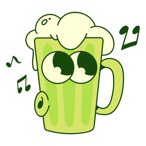 Cerveza cantando dibujos animados retro Diseño PNG