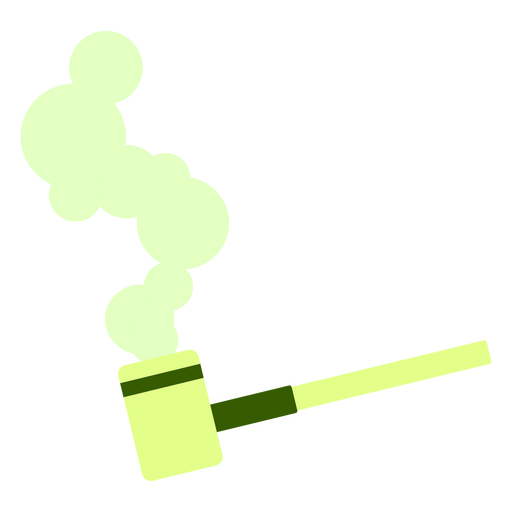 Smoking pipe flat green PNG Design