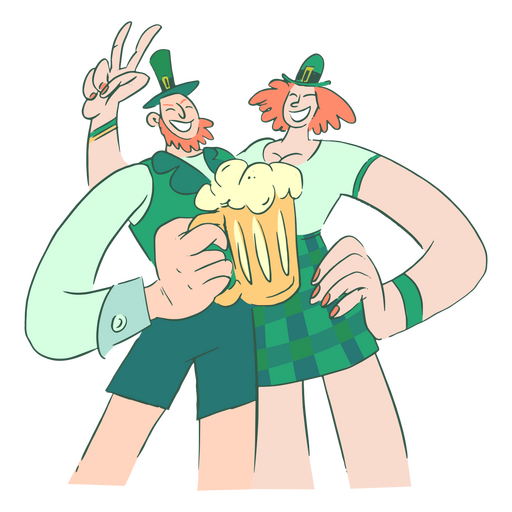 Saint Patrick's day beer people PNG Design