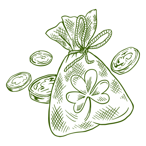 St Patrick's coin bag PNG Design