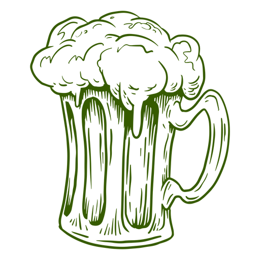 Cerveja desenhada ? m?o verde Desenho PNG