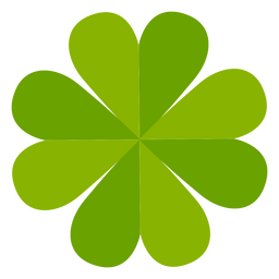 Vierblättriges grünes Kleeblatt PNG-Design