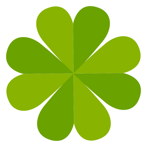 Four-leaf green clover PNG Design