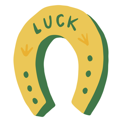 Luck yellow horseshoe PNG Design
