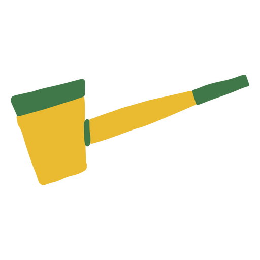 Yellow smoking pipe PNG Design