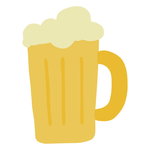 Jarra de cerveza amarilla plana Diseño PNG