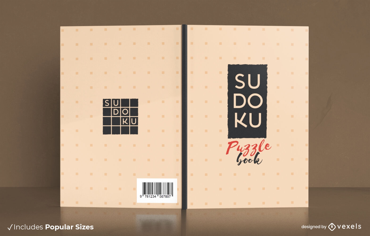 Diseño de portada de libro de rompecabezas de juego Sudoku