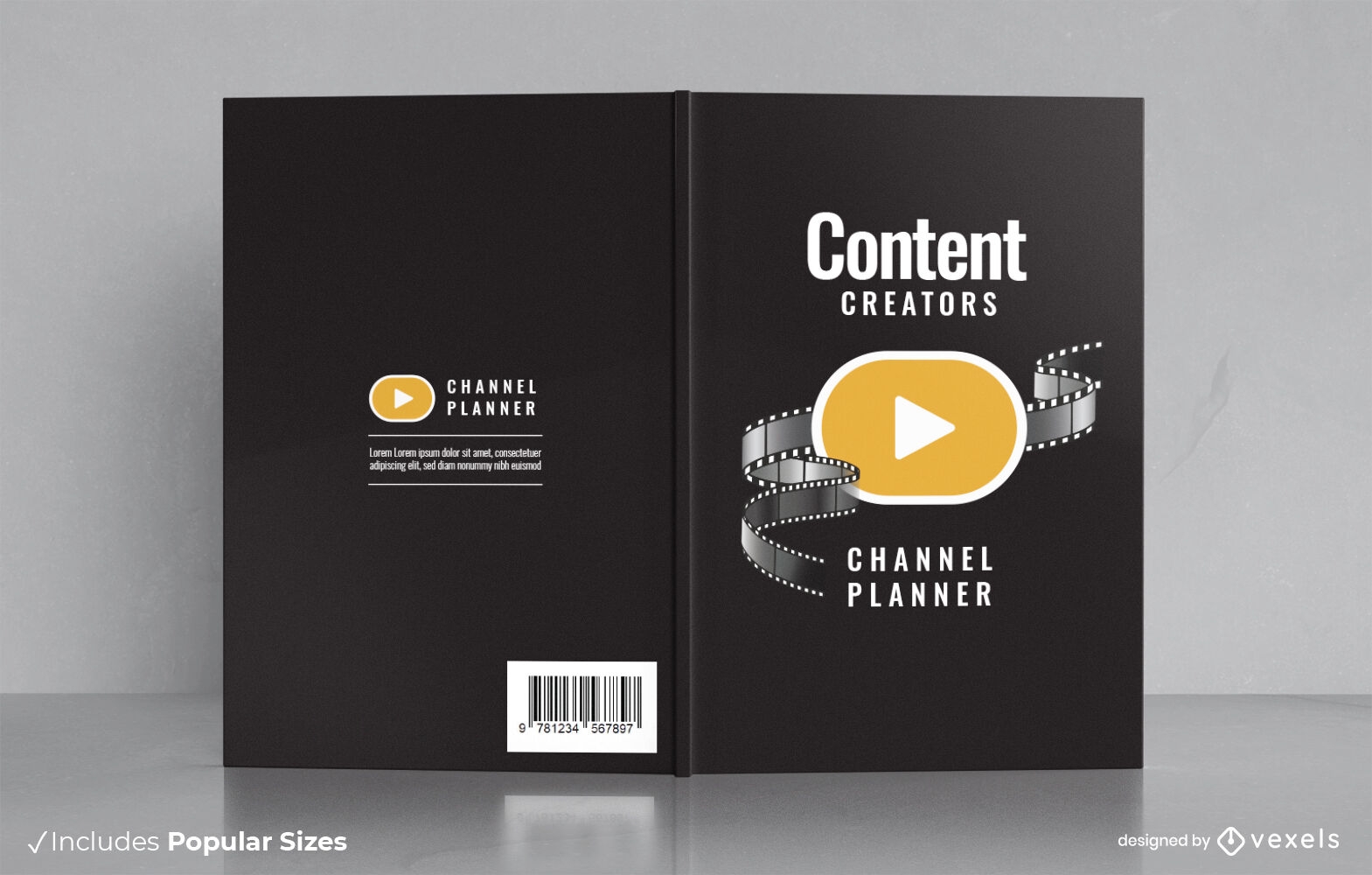 Design de capa do planejador de criador de conteúdo de vídeo