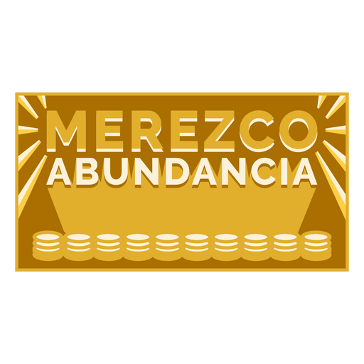 Abundance gold spanish quote PNG Design