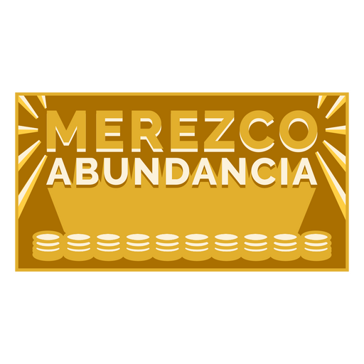 Abundancia oro cita española Diseño PNG