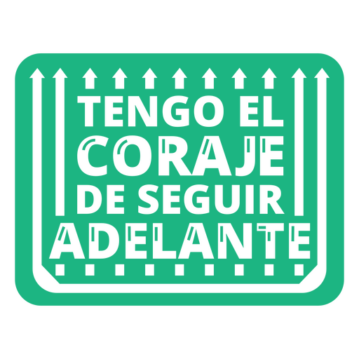 Cita verde de afirmación de coraje en español Diseño PNG