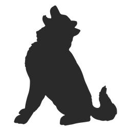 Akita silueta aullando Diseño PNG
