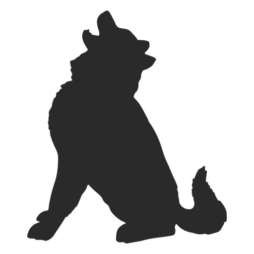 Akita silhouette howling PNG Design
