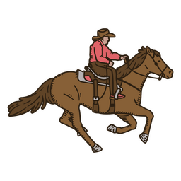 Wild West Running Horse People PNG & SVG Design For T-Shirts