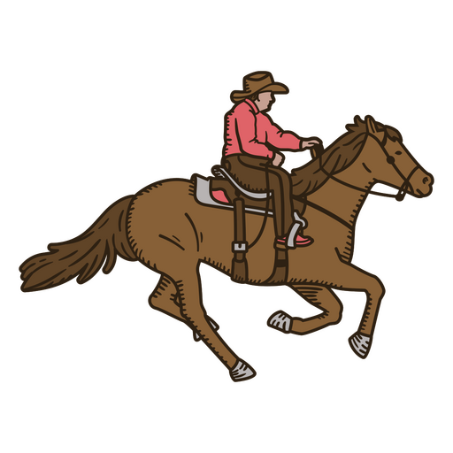 Wild west running horse people 
