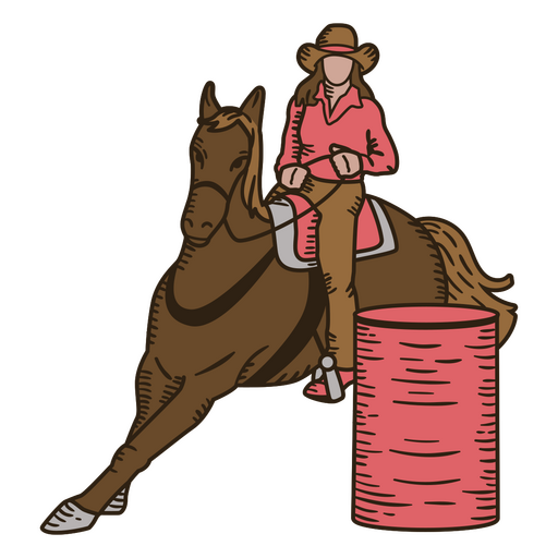 Wild west horse woman people  PNG Design