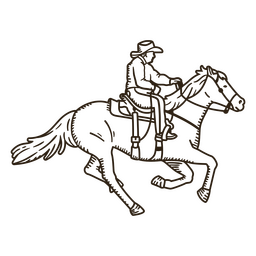 Wild west cowboy people stroke PNG Design