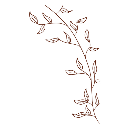 arte de linha de folhas minúsculas Desenho PNG