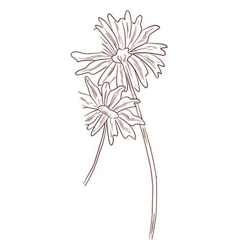 Icono de trazo simple de hada de flores místicas Diseño PNG
