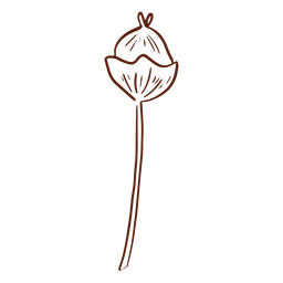 Ícone de traço simples de fada de broto de flor mística Desenho PNG