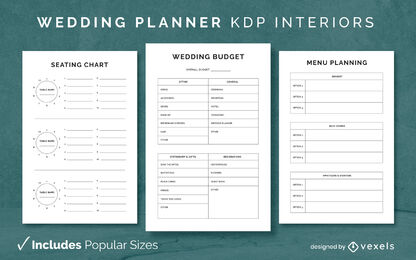 Einfache Hochzeitsplaner-Journalvorlage KDP-Innenarchitektur