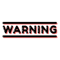 Warning retro word PNG Design
