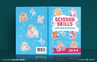 Scissor skills animals book cover design