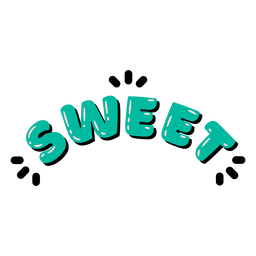 Sweet retro glossy word PNG Design