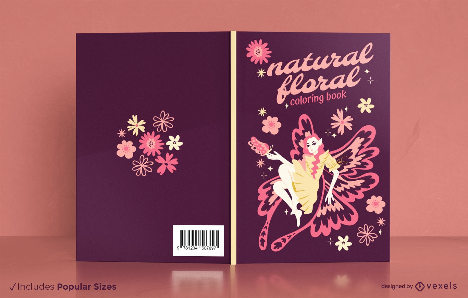 Design de capa de livro de fadas floral
