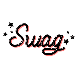 Swag word lettering with stars PNG Design Transparent PNG