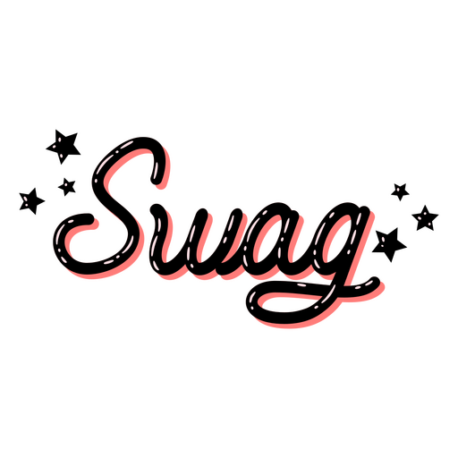 Swag-Wort-Schriftzug mit Sternen PNG-Design