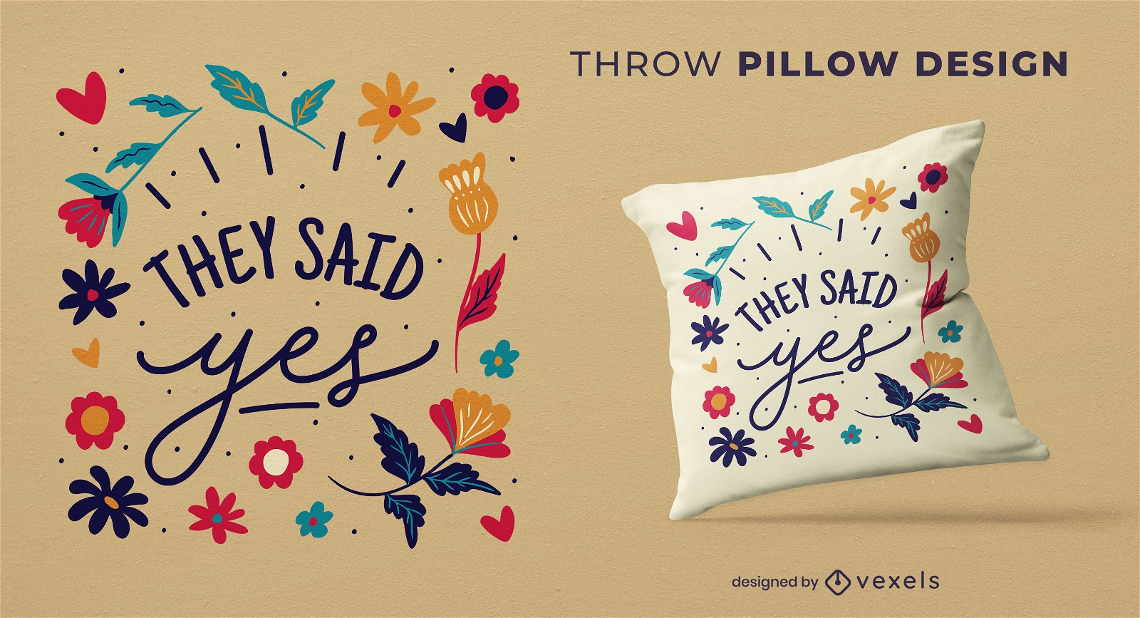 They said yes throw pillow design