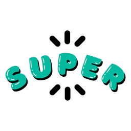 Super green retro word PNG Design Transparent PNG